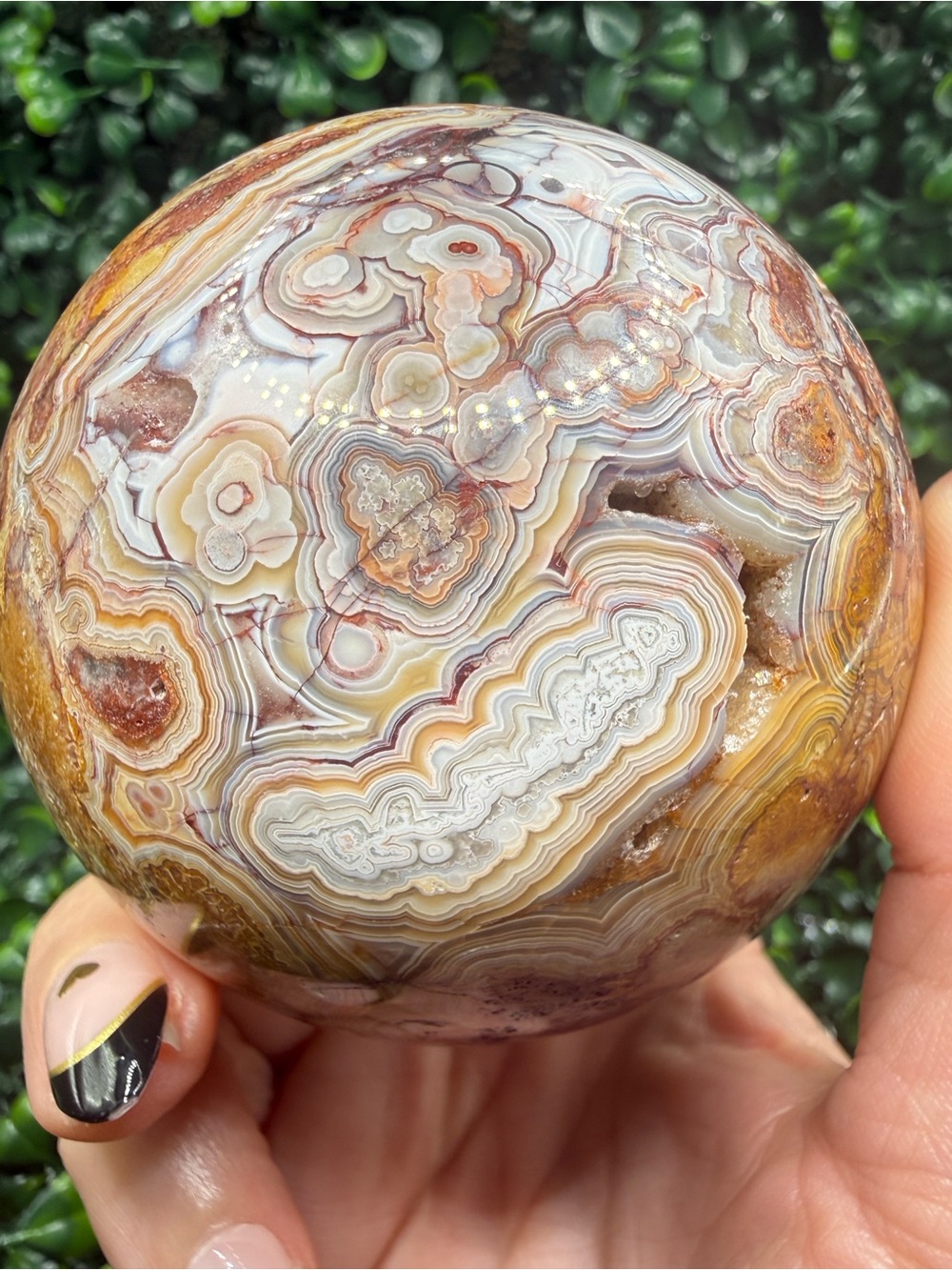 STUNNING LAGUNA LACE AGATE SPHERE 75mm - Picture 9 of 13